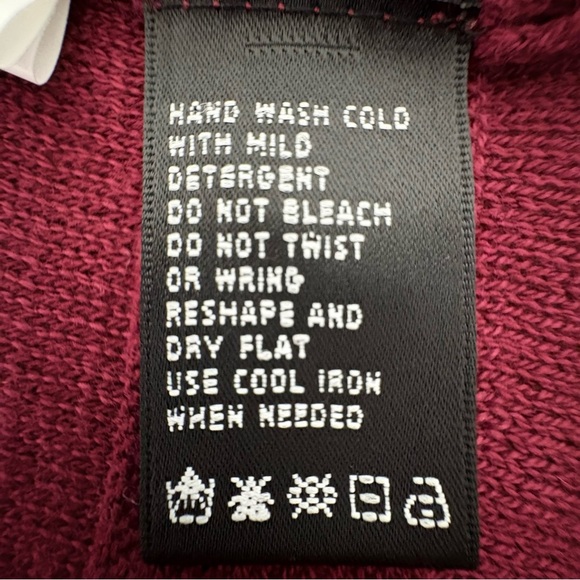 A August Silk XL Longline Pullover Y2K Dark Academia Draped Neck Burgundy Lagom - Picture 13 of 14